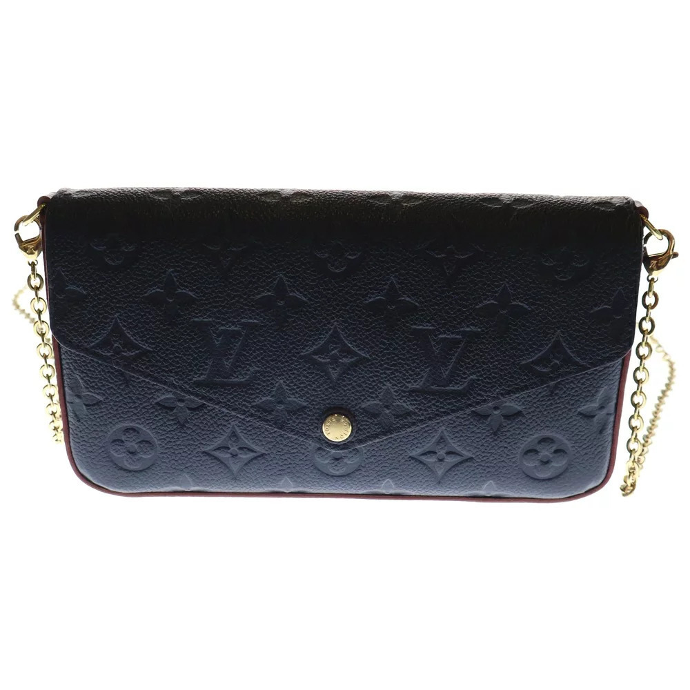 Louis Vuitton Navy Empreinte Wallet Chain Bag Blue Shoulder Felicie Pochette - Picture 2 of 6